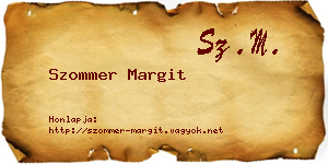 Szommer Margit névjegykártya